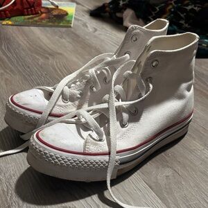 Converse platform white high top shoes